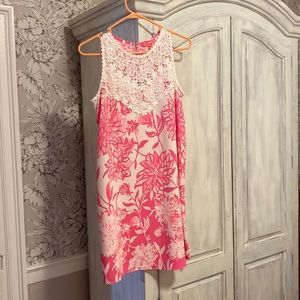 EUC Lilly Pulitzer dress- size 4 pink and white